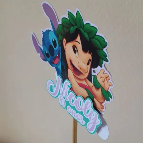 Kit com 15 Cachepô Centro de Mesa - Lilo e Stitch