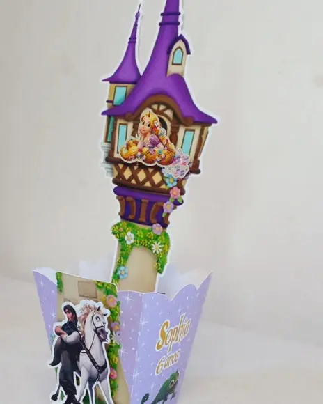 Kit com 15 Cachepô Centro de Mesa - Rapunzel