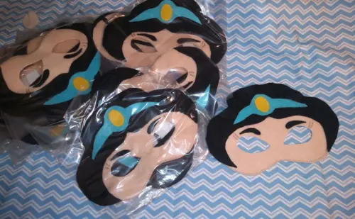 Kit com 15 Jasmine e Aladdin Máscara em Feltro