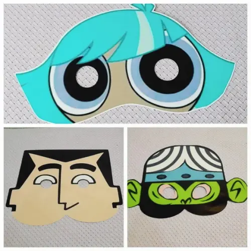Kit com 15 Máscara em Scrap as Meninas Super Poderosas