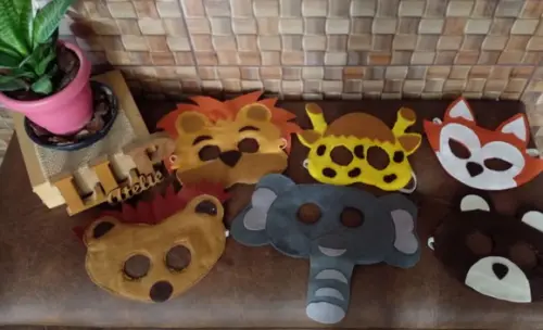 Kit com 15 Máscara Animais em Feltro