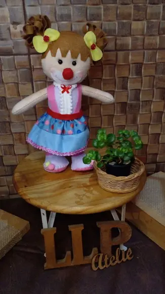 Kit com 15 Palhacinha Circo Rosa - Centro de Mesa