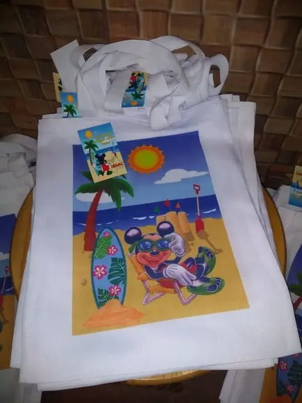 Kit com 15 Sacola Tecido - Mickey Praia