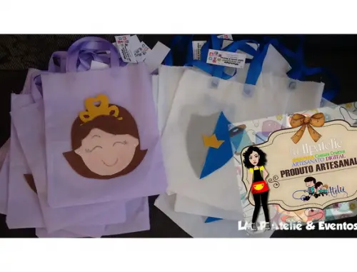 Kit com 15 Sacolas em Tnt com Aplique em Feltro