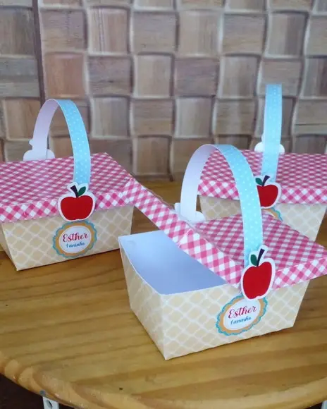 Kit com 20 Caixa Cesta de Pic Nic
