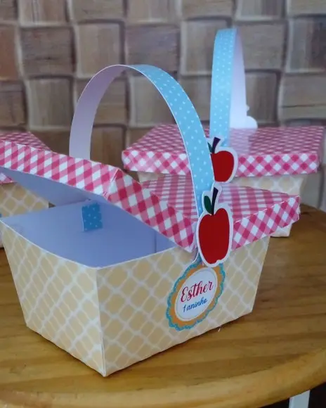 Kit com 20 Caixa Cesta de Pic Nic