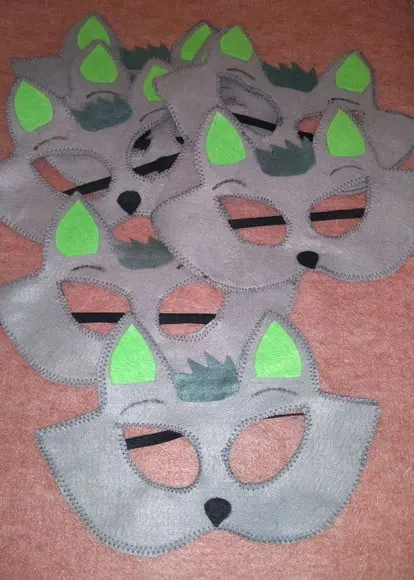 Kit com 20 Máscara em Feltro - Gata Marie