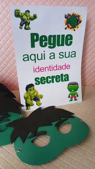 Kit com 20 Máscaras em Eva - Hulk