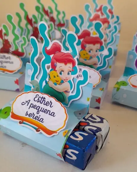 Kit com 20 Porta Bis Duplo 3d - Ariel Pequena Sereia