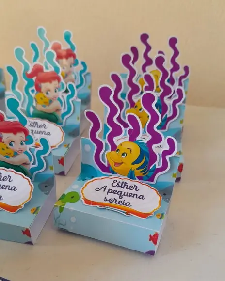Kit com 20 Porta Bis Duplo 3d - Ariel Pequena Sereia