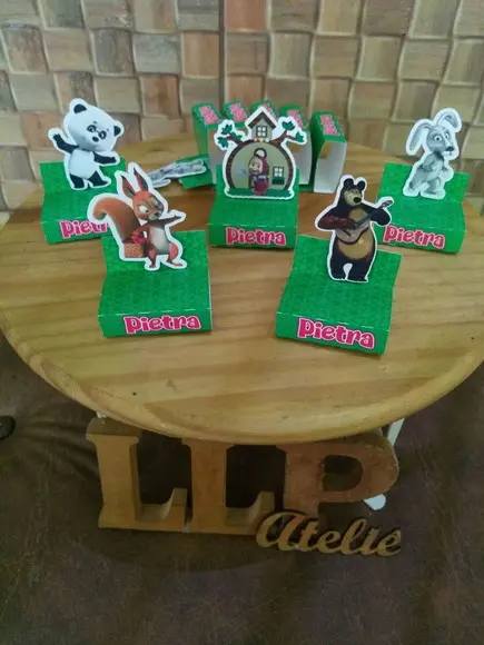 Kit com 20 Porta Bis Duplo 3d - Marsha e o Urso