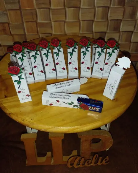 Kit com 20 Porta Bis Flor Dia das Mães