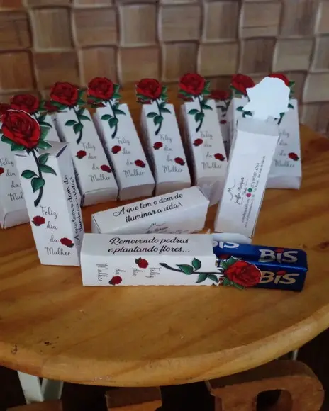 Kit com 20 Porta Bis Flor Dia das Mães