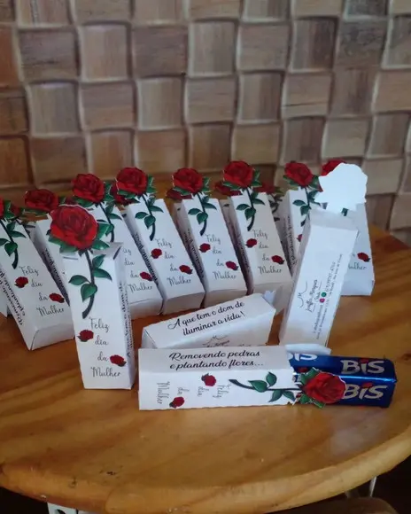 Kit com 20 Porta Bis Flor Dia das Mães