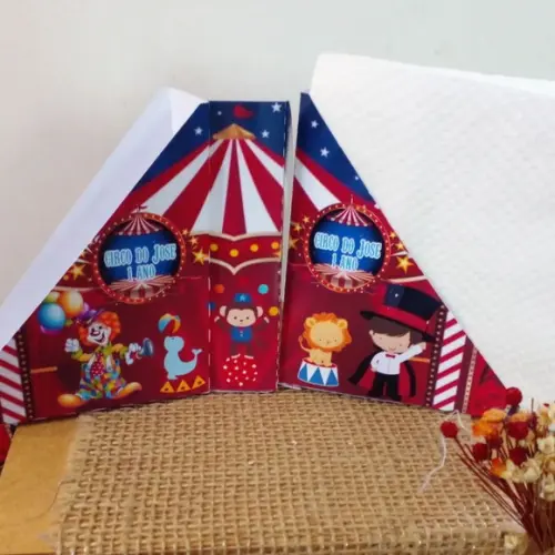 Kit com 20 Porta Guardanapo - Circo Tradicional 02