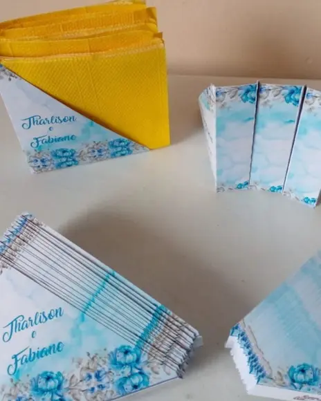 Kit com 20 Porta Guardanapo Casamento / Noivado / 15 Anos