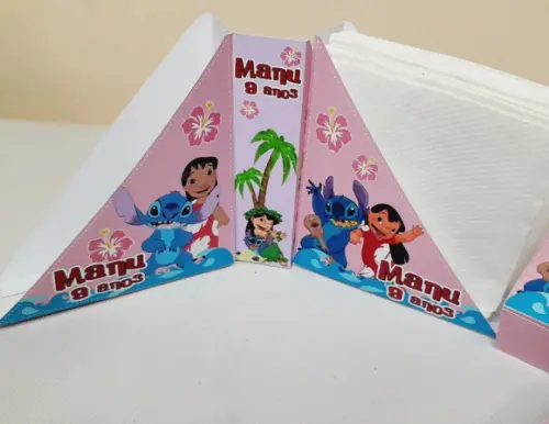 Kit com 20 Porta Guardanapos - Lilo e Stitch