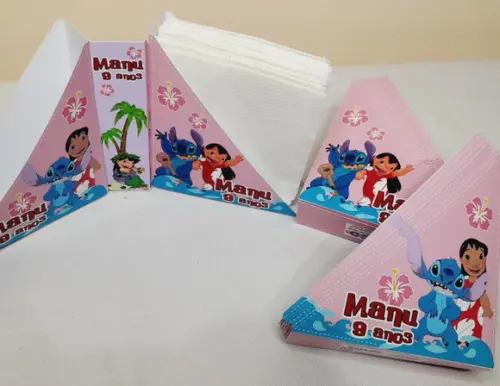 Kit com 20 Porta Guardanapos - Lilo e Stitch