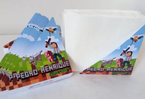 Kit com 20 Porta Guardanapos- Minecraft