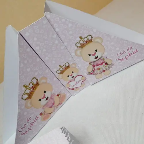 Kit com 20 Porta Guardanapos- Ursinha Princesa