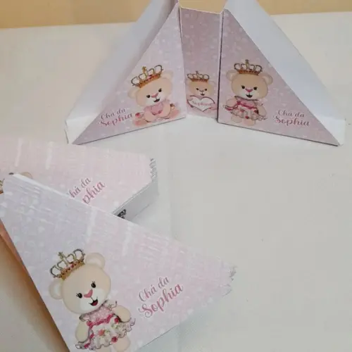 Kit com 20 Porta Guardanapos- Ursinha Princesa