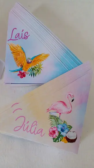 Kit com 20 Porta Guardanapos- Festa Tropical
