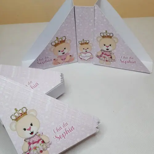 Kit com 20 Porta Guardanapos- Ursinha Princesa