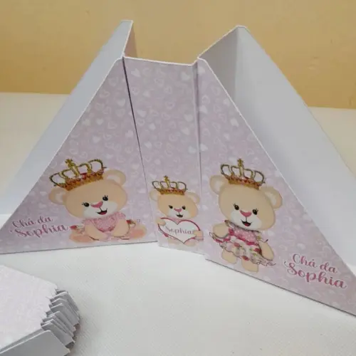 Kit com 20 Porta Guardanapos- Ursinha Princesa
