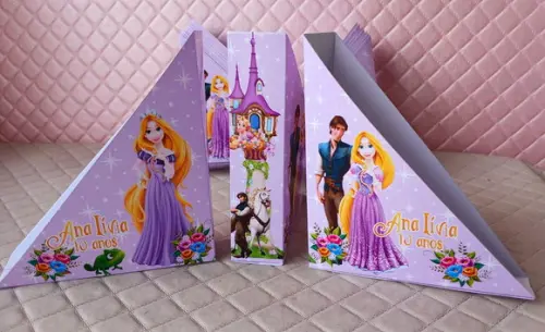 Kit com 20 Porta Guardanapos-rapunzel