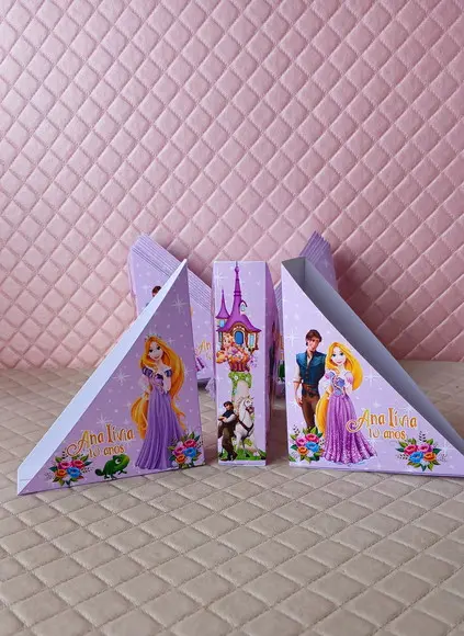 Kit com 20 Porta Guardanapos-rapunzel