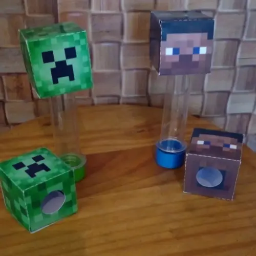 Kit com 20 Porta Tubete - Minecraft