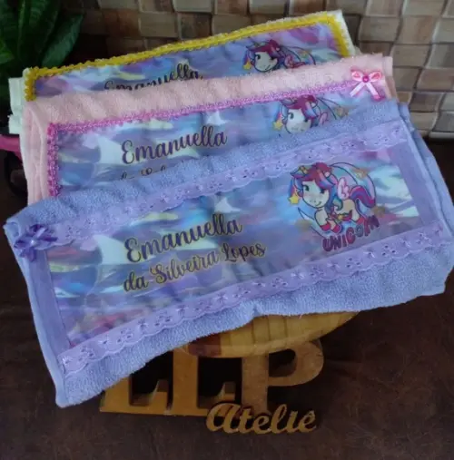 Kit com 3 Toalha de Mão Sublimada