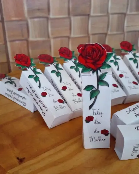 Kit com 30 Porta Bis Flor Dia da Mulher ou Dia das Mães