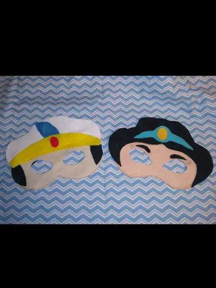 Kit com 34 Jasmine e Aladdin Máscara em Feltro