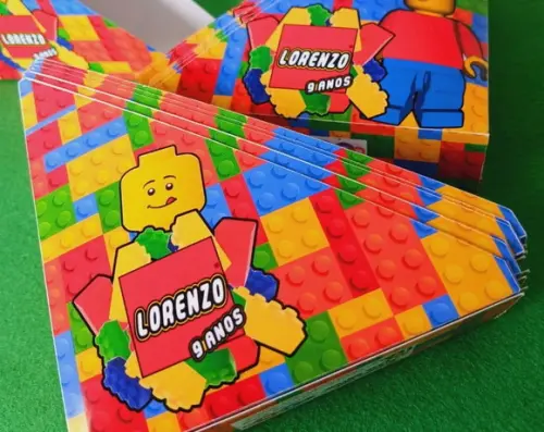Kit com 40 - Porta Guardanapos Lego - Fazemos Outros Temas