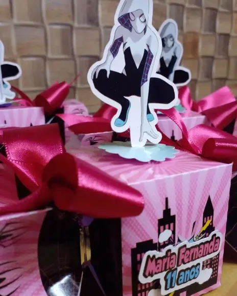 Kit com 5 Caixa Bala 3d Luxo - Spider Gwen