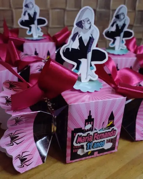Kit com 5 Caixa Bala 3d Luxo - Spider Gwen