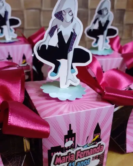Kit com 5 Caixa Bala 3d Luxo - Spider Gwen