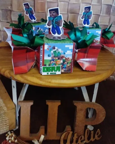 Kit com 5 Caixa Bala 3d Luxo - Minecraft