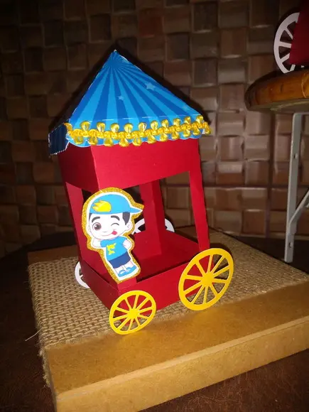 Kit com 5 Caixa Carrocinha de Pipoca