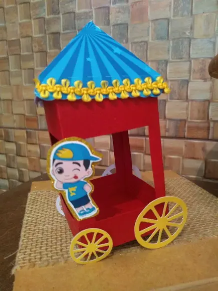 Kit com 5 Caixa Carrocinha de Pipoca