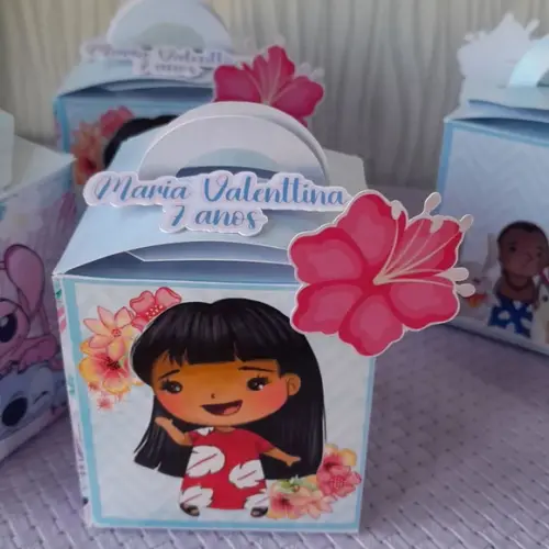 Kit com 5 Caixa Cubo 3d Stitch e Angel