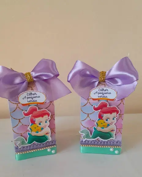 Kit com 5 Caixa Milk 3d Luxo - Ariel Pequena Sereia