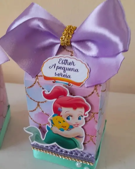 Kit com 5 Caixa Milk 3d Luxo - Ariel Pequena Sereia