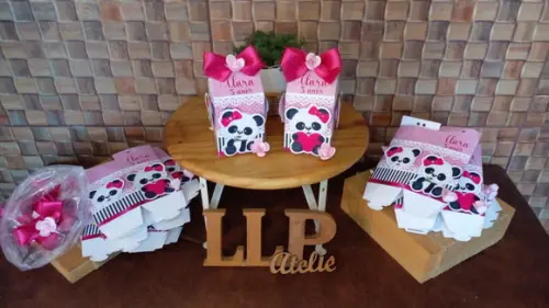 Kit com 5 Caixa Milk Luxo Panda