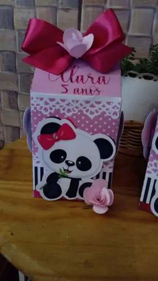 Kit com 5 Caixa Milk Luxo Panda