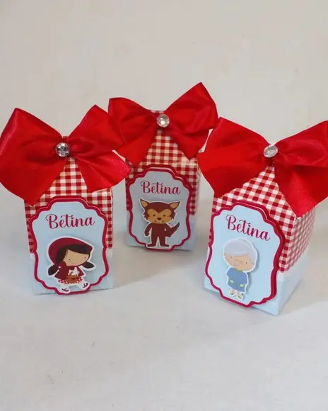 Kit com 5 Caixa Milk Scrap Luxo - Chapeuzinho Vermelho