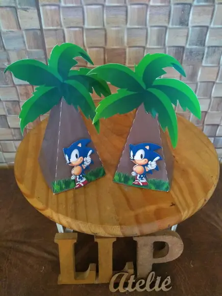Kit com 5 Caixa Pirâmide- Sonic