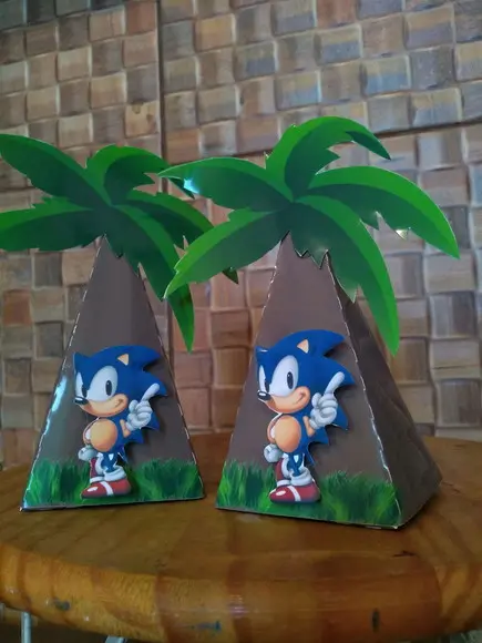 Kit com 5 Caixa Pirâmide- Sonic
