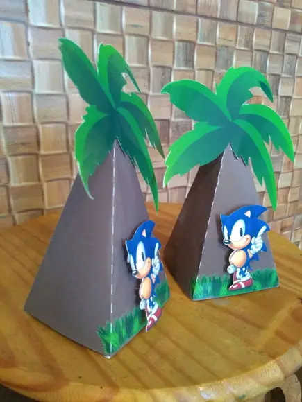 Kit com 5 Caixa Pirâmide- Sonic
